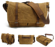 Men's Messenger Bags 14 inch Laptop Briefcase Bag Vintage Waterproof