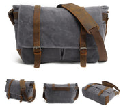 Men's Messenger Bags 14 inch Laptop Briefcase Bag Vintage Waterproof