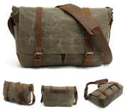 Men's Messenger Bags 14 inch Laptop Briefcase Bag Vintage Waterproof