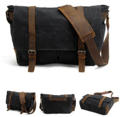 Men's Messenger Bags 14 inch Laptop Briefcase Bag Vintage Waterproof