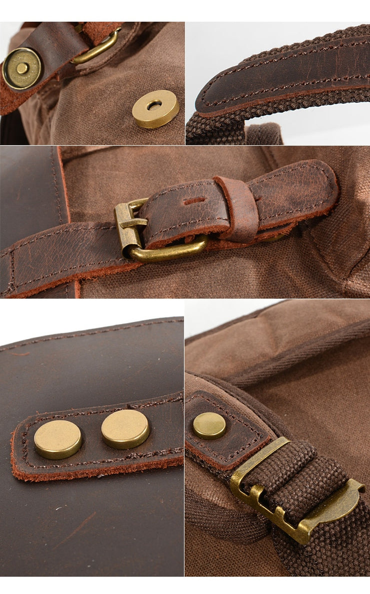 Canvas bag with leather