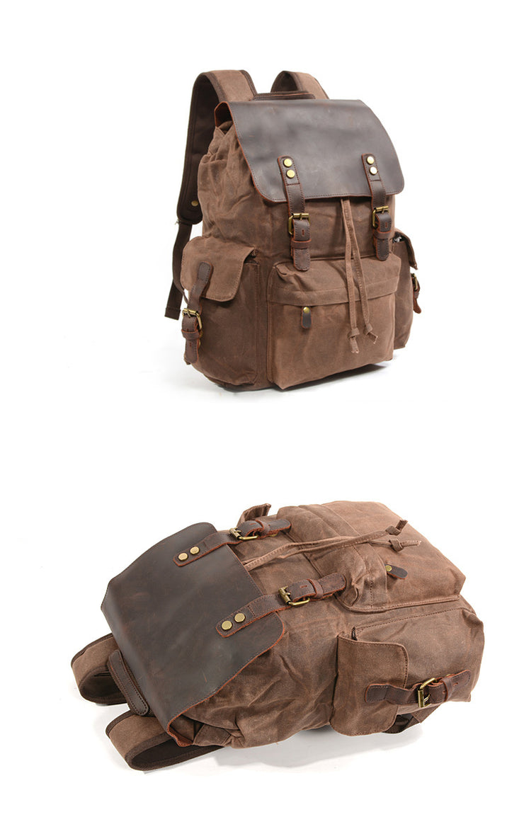 Canvas bag with leather