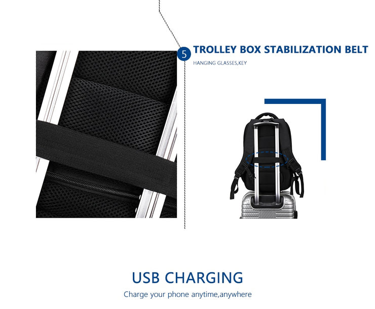 Backpack Waterproof Oxford Men Backpacks USB