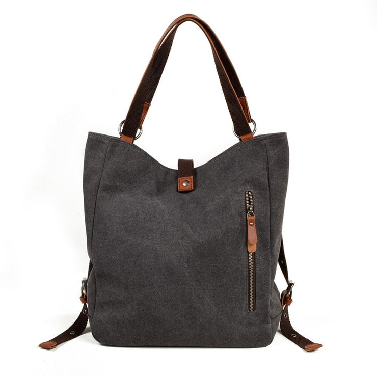 Canvas women's bag casual bucket shoulder bag