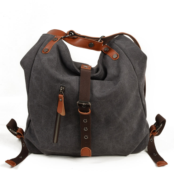 Canvas women's bag casual bucket shoulder bag