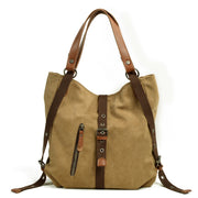 Canvas women's bag casual bucket shoulder bag