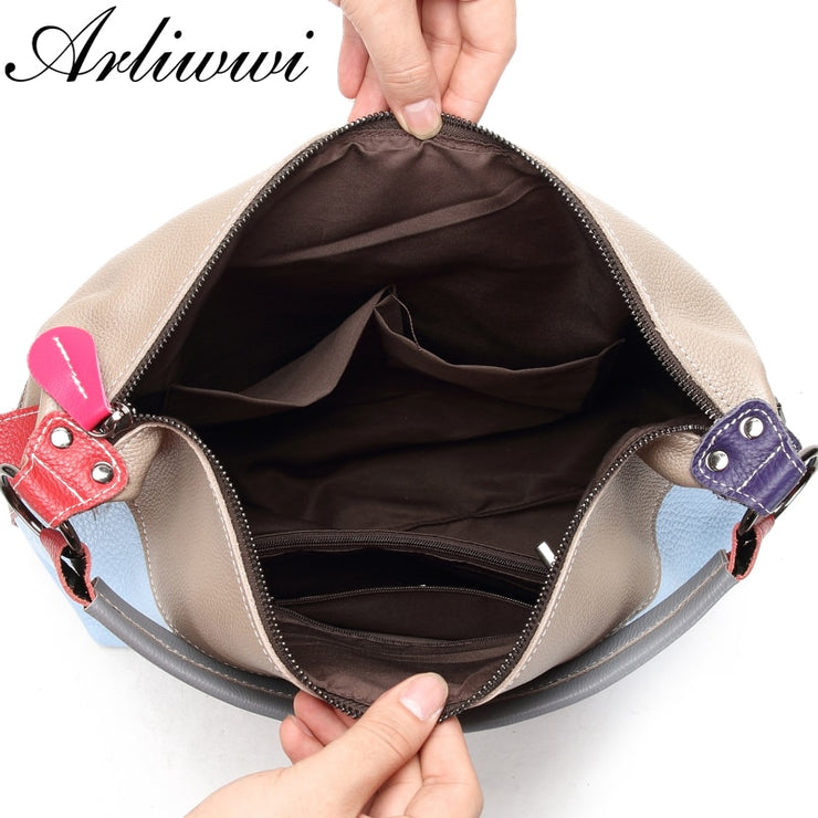 Genuine First Layer of Cow Leather Shoulder Bags