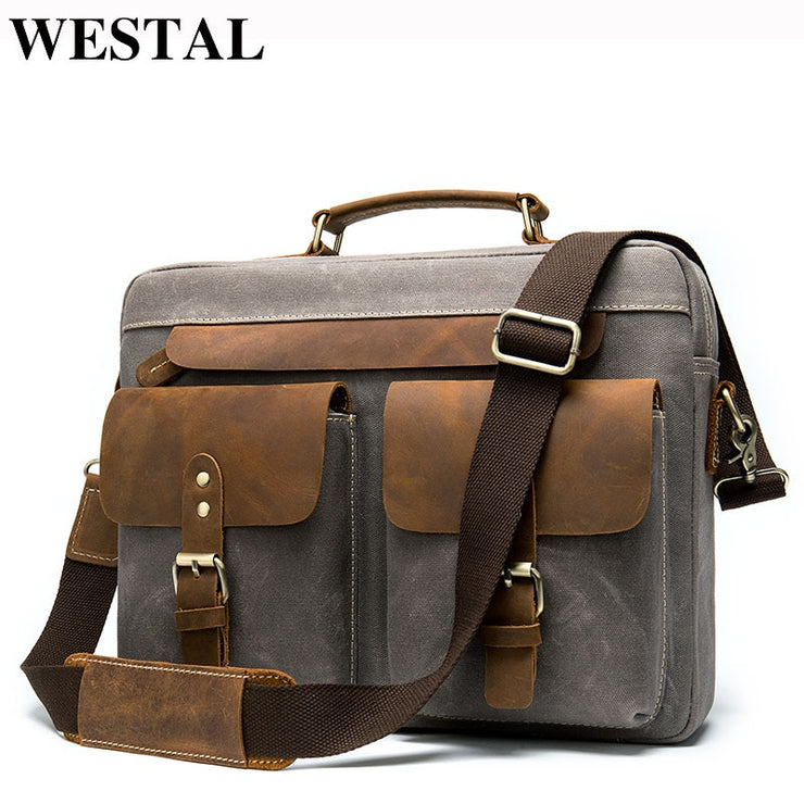 Men Briefcases Bag Genuine Leather