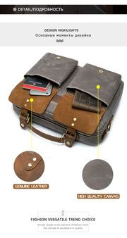 Men Briefcases Bag Genuine Leather