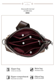 Women's genuine leather handbag patchwork shoulder bag
