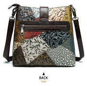 Women's genuine leather handbag patchwork shoulder bag