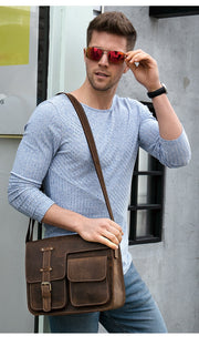 Travel Shoulder Business Messenger Bag Genuine Leather