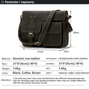 Travel Shoulder Business Messenger Bag Genuine Leather