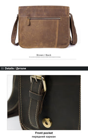 Travel Shoulder Business Messenger Bag Genuine Leather