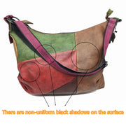 Patchwork Cowhide Leather Hobo Bag Women