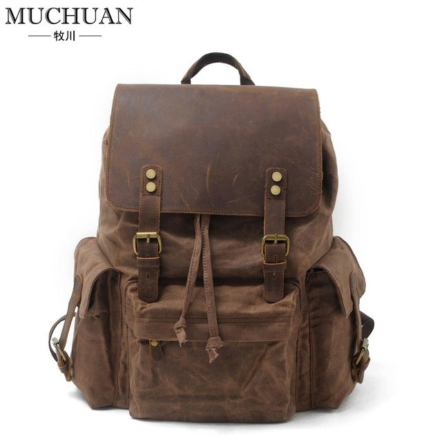 Canvas bag with leather