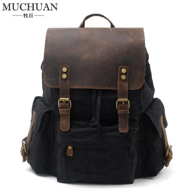 Canvas bag with leather