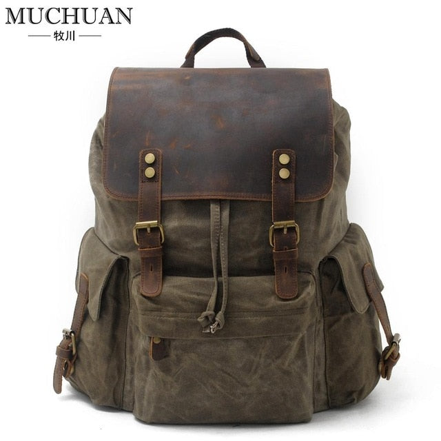Canvas bag with leather
