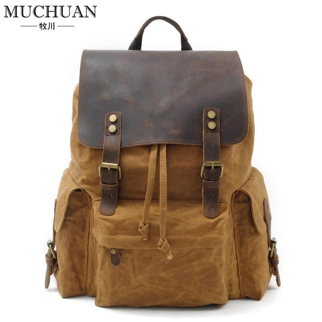 Canvas bag with leather