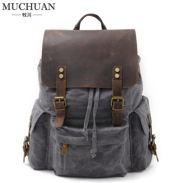 Canvas bag with leather