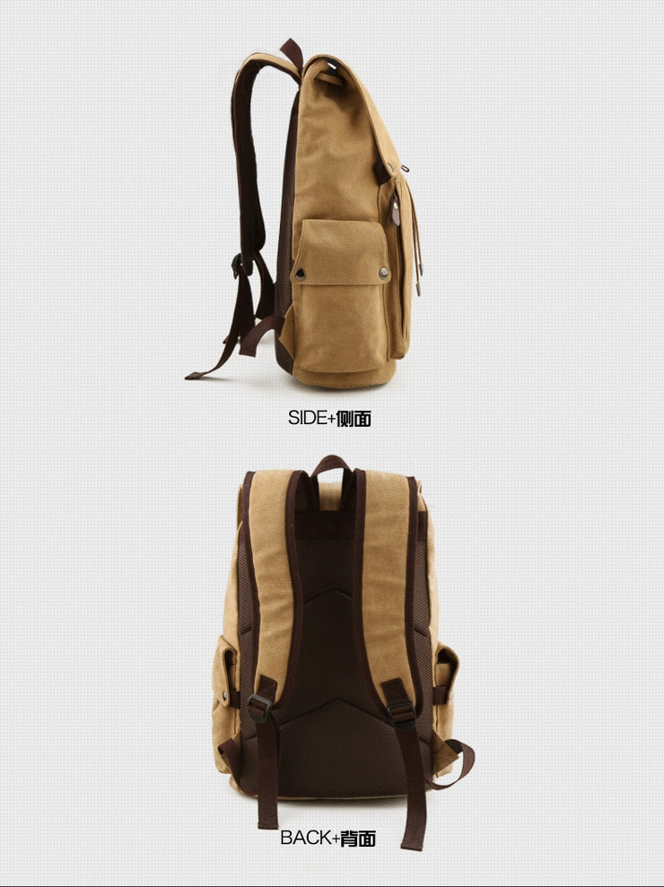 Backpack leisure shoulder travel Retro canvas backpacks