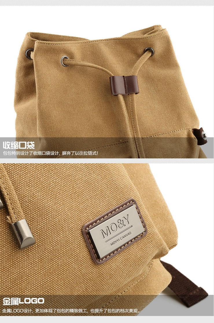 Backpack leisure shoulder travel Retro canvas backpacks