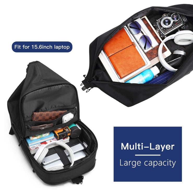 Multi-function USB Charging Backpack Large Capacity Waterproof Travel Bag