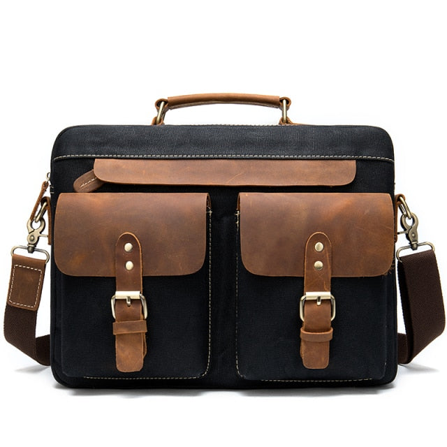 Men Briefcases Bag Genuine Leather