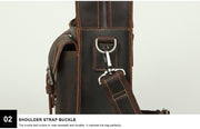 Vintage Men's Cow Genuine Leather Briefcase Crazy Horse Leather