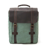 Canvas Leather Backpacks 14" Laptop Waterproof Daypacks