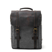 Canvas Leather Backpacks 14" Laptop Waterproof Daypacks