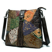 Women's genuine leather handbag patchwork shoulder bag