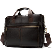 Briefcase messenger bag men's genuine leather 14''