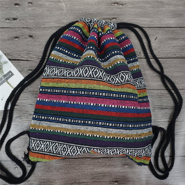 Women Fabric Backpack Gypsy Bohemian Boho Chic Aztec
