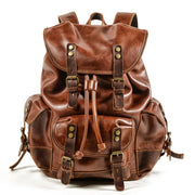 Genuine Leather Men Backpack  Outdoor