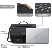 Messenger Bag for Men Vintage Water Resistant Waxed Canvas 15.6 inch Laptop