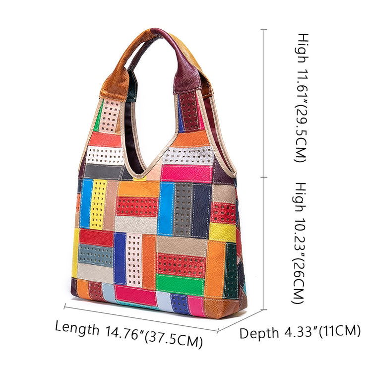 Womens Handbags Genuine Leather Totes Patchwork Designer Bags