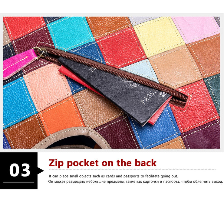 Womens Handbags Genuine Leather Totes Patchwork Designer Bags