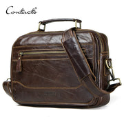 Oil cow leather men's messenger bag satchel