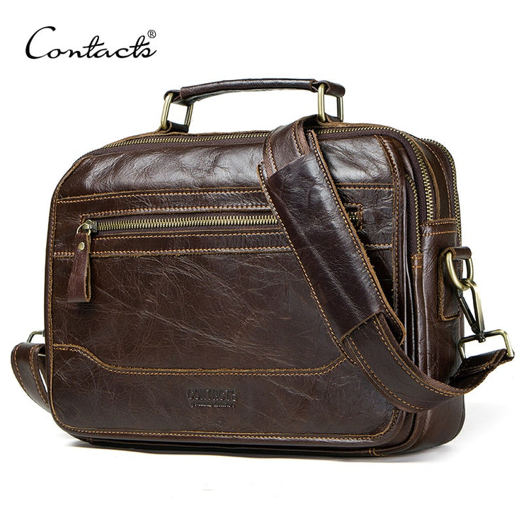 Oil cow leather men's messenger bag satchel