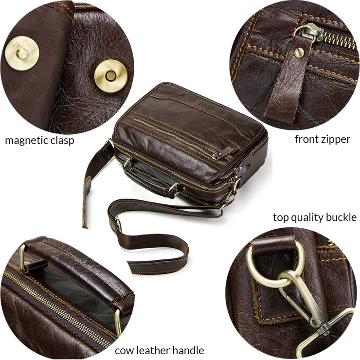 Oil cow leather men's messenger bag satchel
