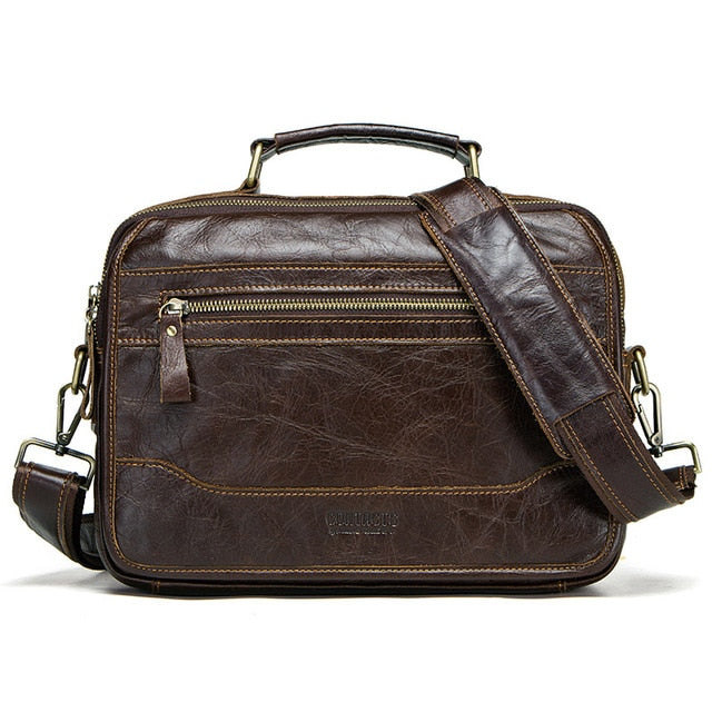 Oil cow leather men's messenger bag satchel