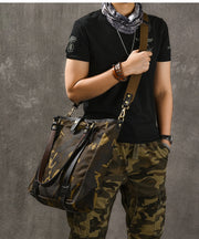 Men's single shoulder slung tote bag camouflage