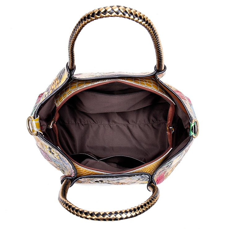 Women's leather handbags ladies totes patchwork
