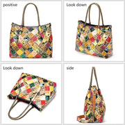Women's leather handbags ladies totes patchwork
