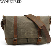 Men's Messenger Bags 14 inch Laptop Briefcase Bag Vintage Waterproof