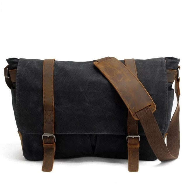 Men's Messenger Bags 14 inch Laptop Briefcase Bag Vintage Waterproof