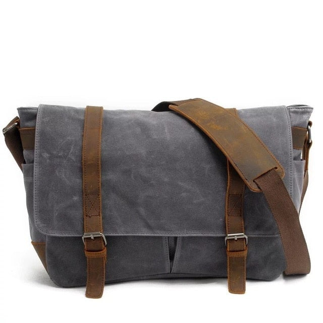Men's Messenger Bags 14 inch Laptop Briefcase Bag Vintage Waterproof