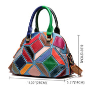 Women's shoulder bag genuine leather designer bag patchwork