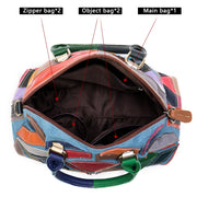 Women's shoulder bag genuine leather designer bag patchwork
